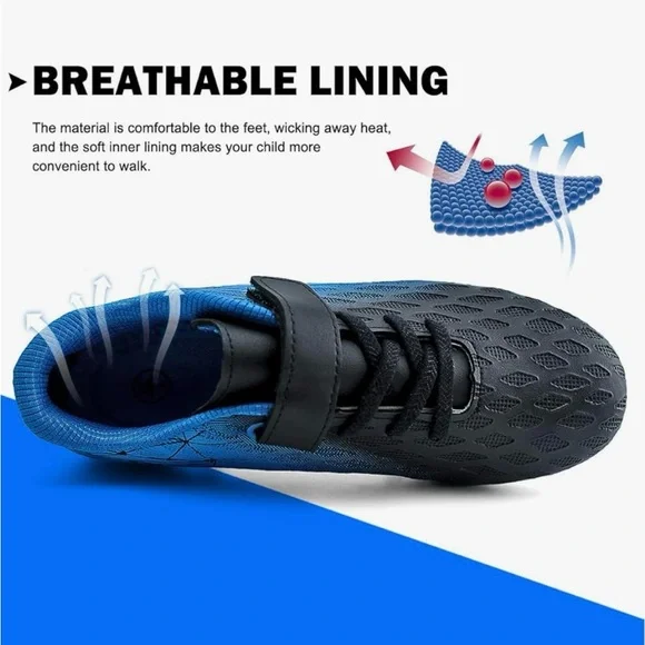 Brooman Kids Firm Ground Soccer Cleats Boys Athletic Football Shoes - Picture 3 of 4